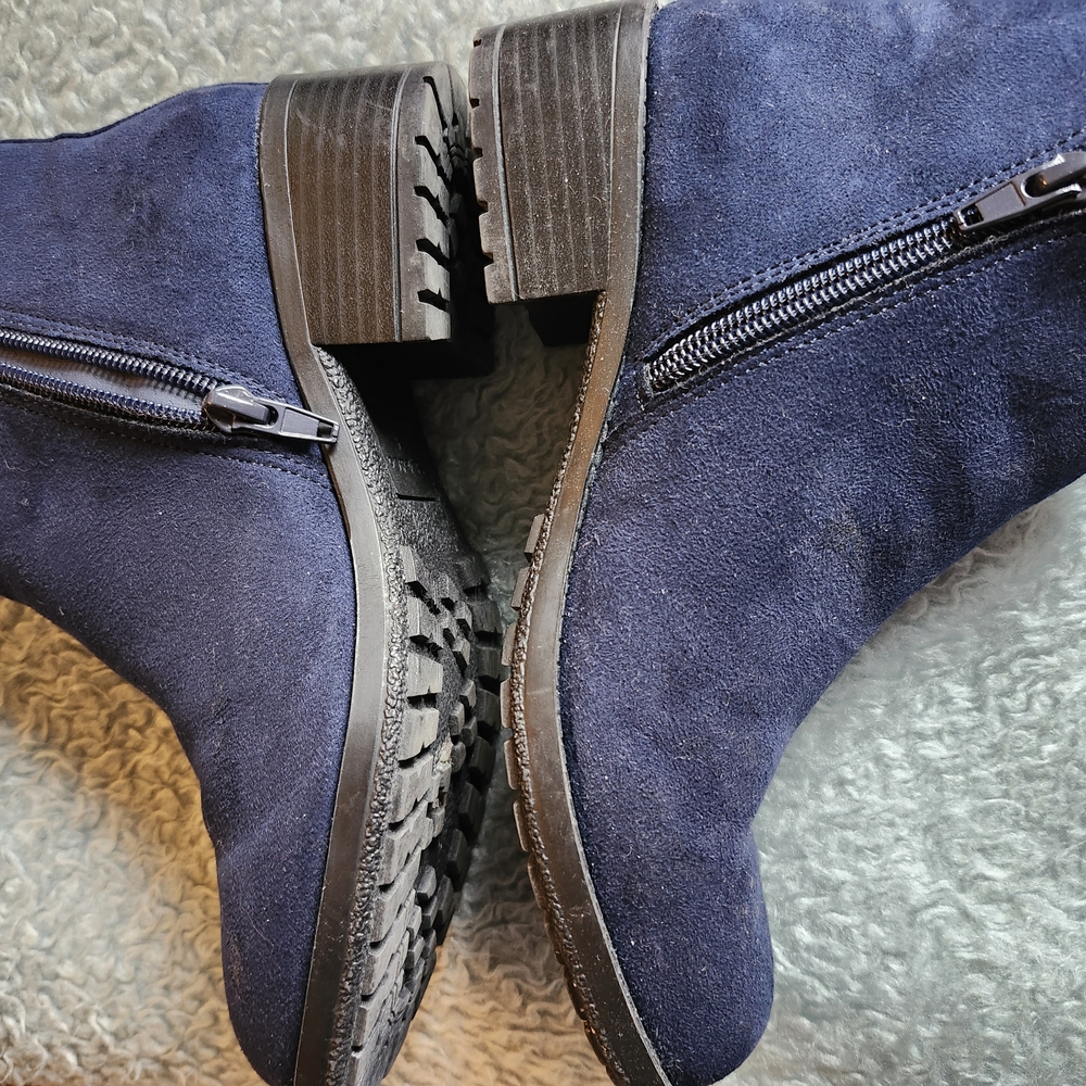 Style & Co Blue Ankle Booties with Suede Finish